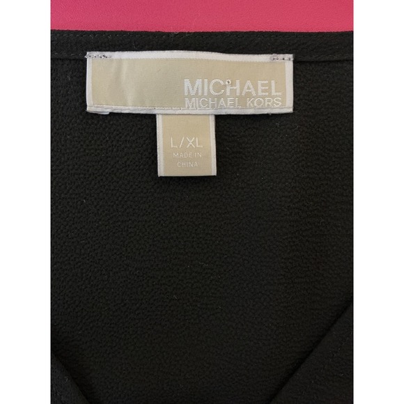 MICHAEL MICHAEL KORS Black Sheer Flowy Poncho Top Size L/XL Oversized Going Out - Picture 3 of 7